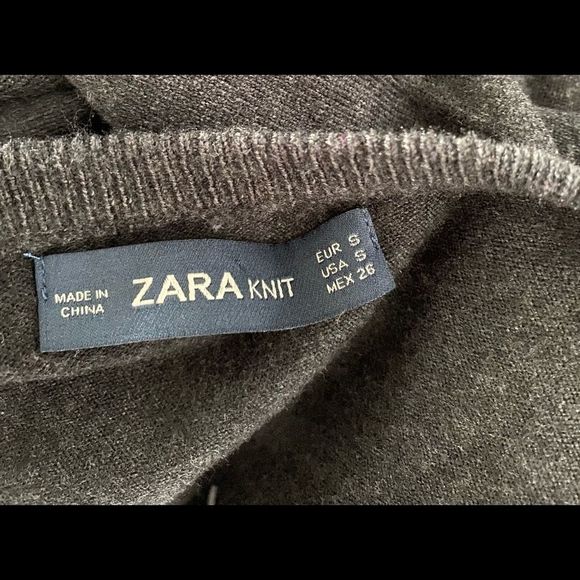 Zara Knit dark grey button up cardigan SZ S - Picture 4 of 7